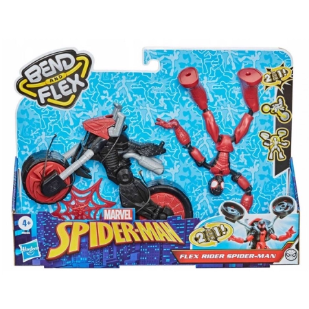 SPIDERMAN Bend and Flex Motocykl 2w1 Figurka 15 cm